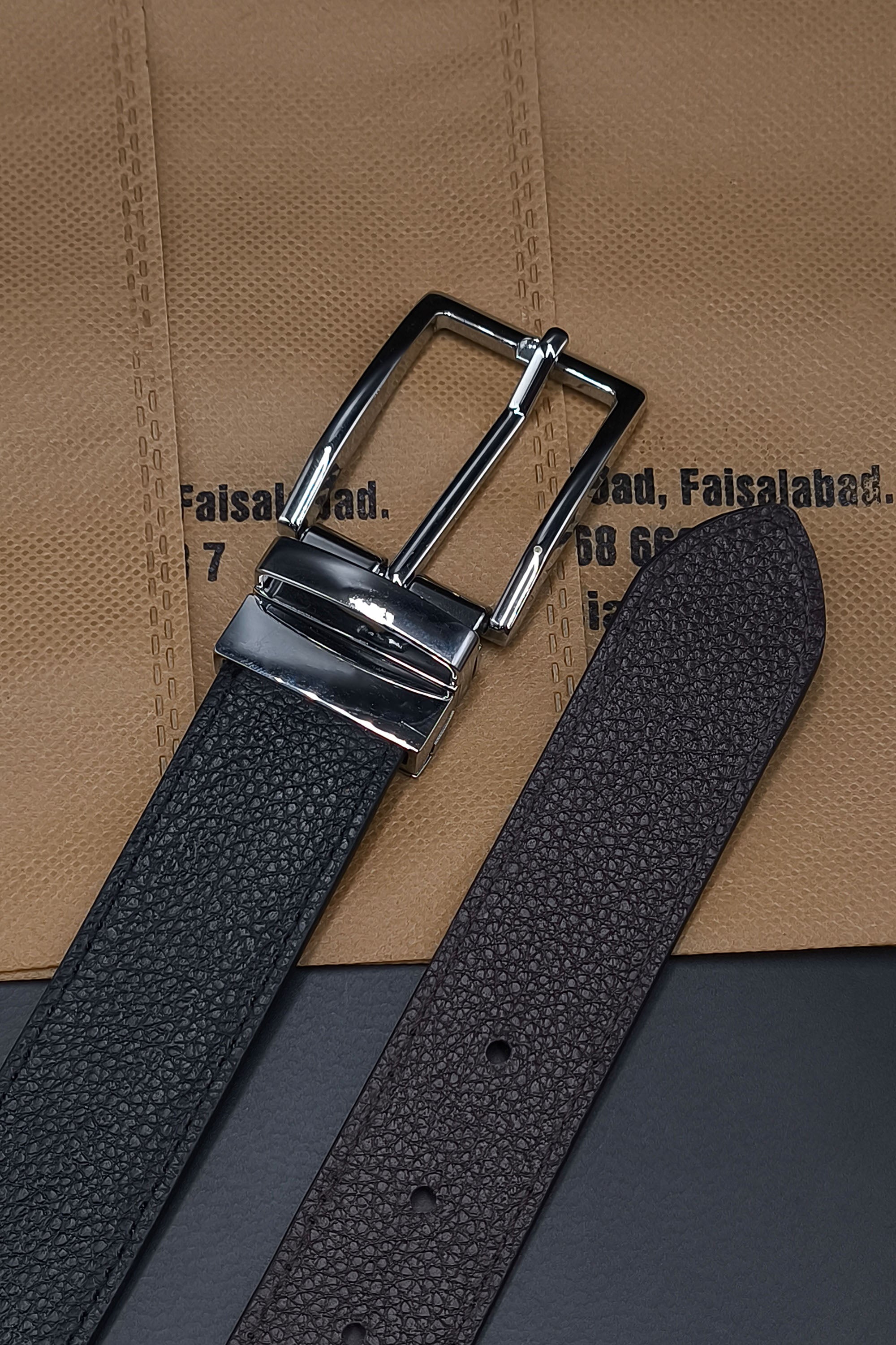 B35-DOUBLE SIDED BLACK/BROWN MILED